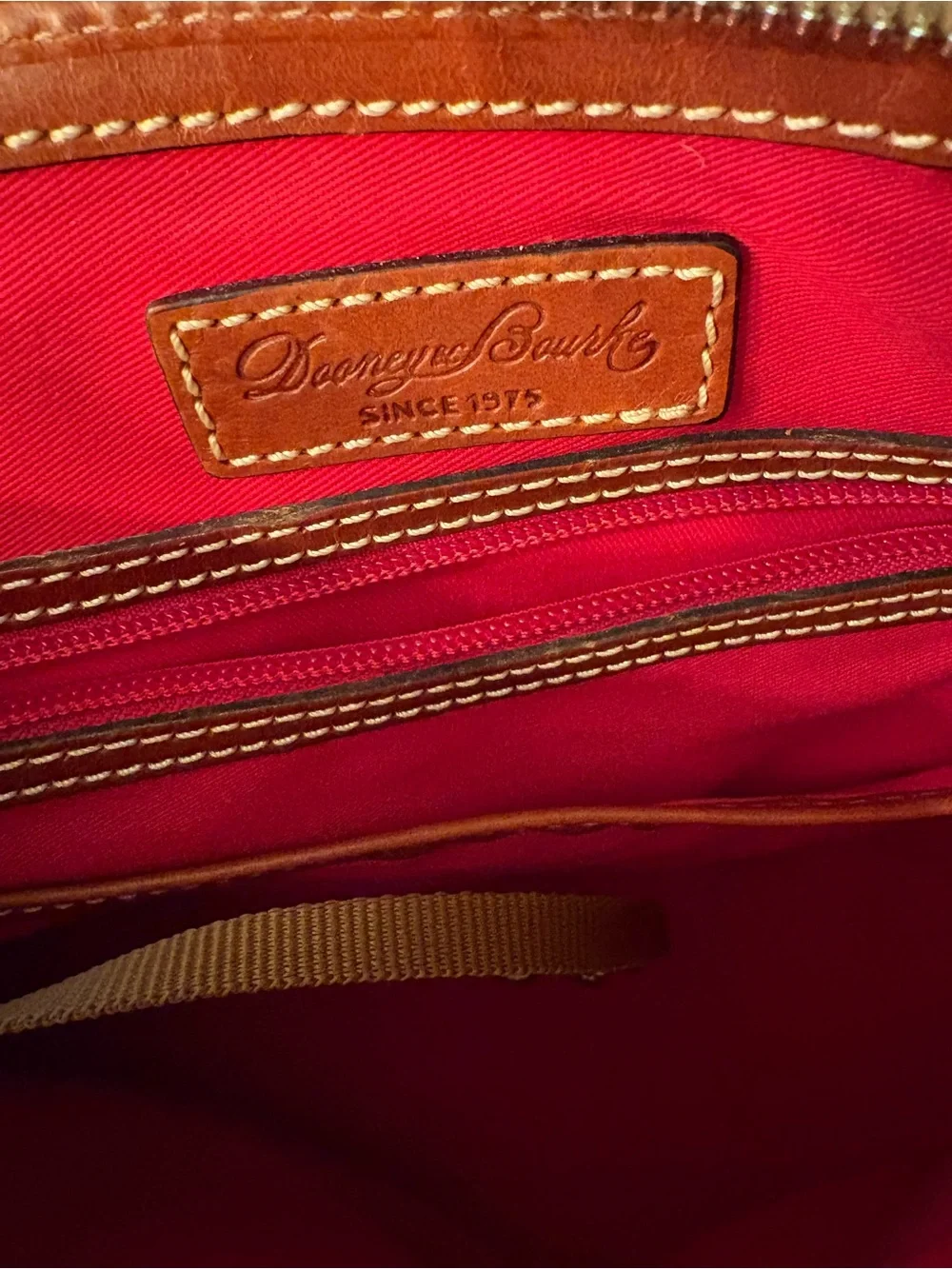 NWT Dooney & Bourke Coral Pebble Grain Zip Zip Satchel R343